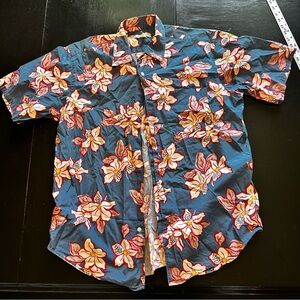Vintage Banana Republic Medium Floral Short Sleeve Men's Shirt 100% Cotton